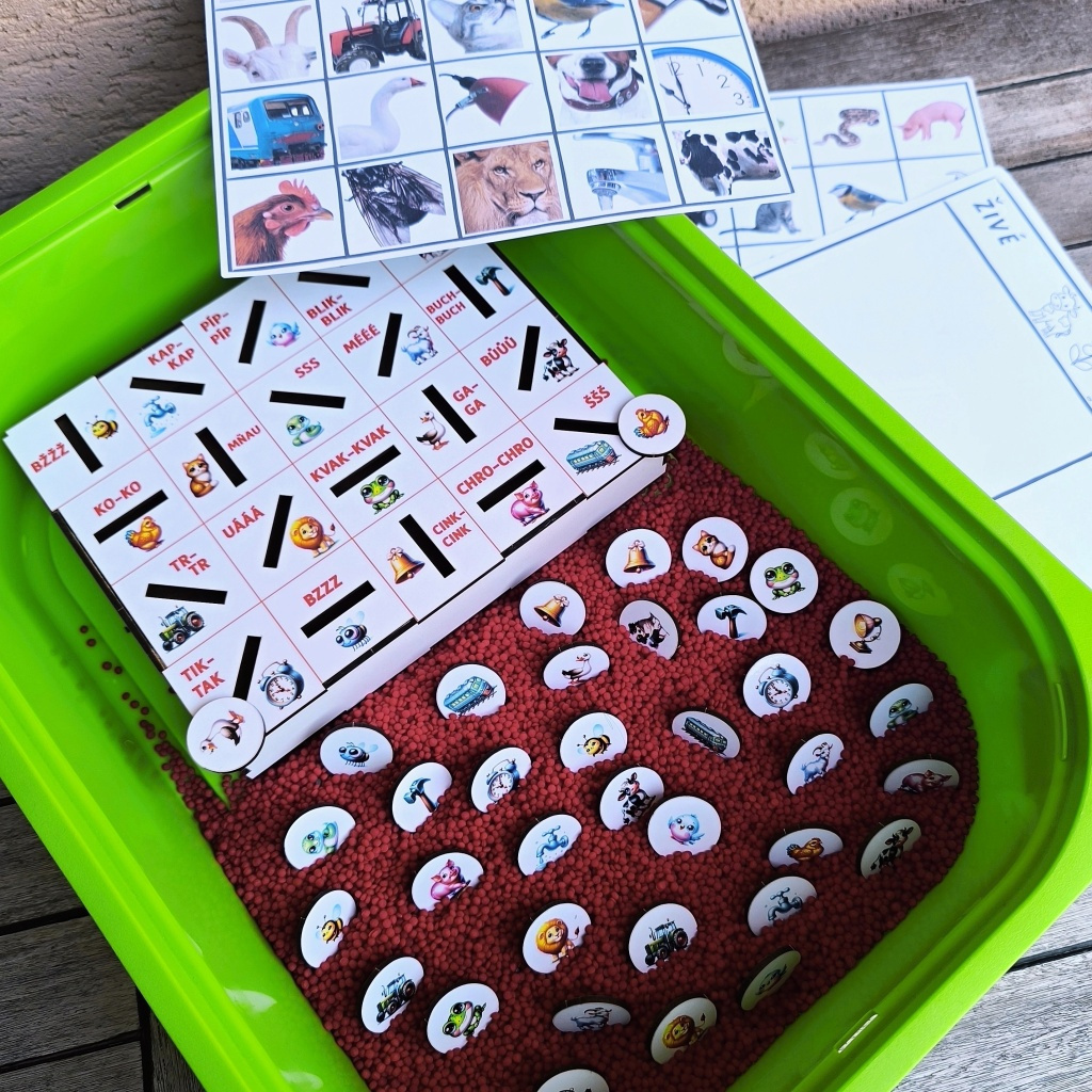 Aktivity logopedie zvuky citoslovce vhazovací box sensory-2